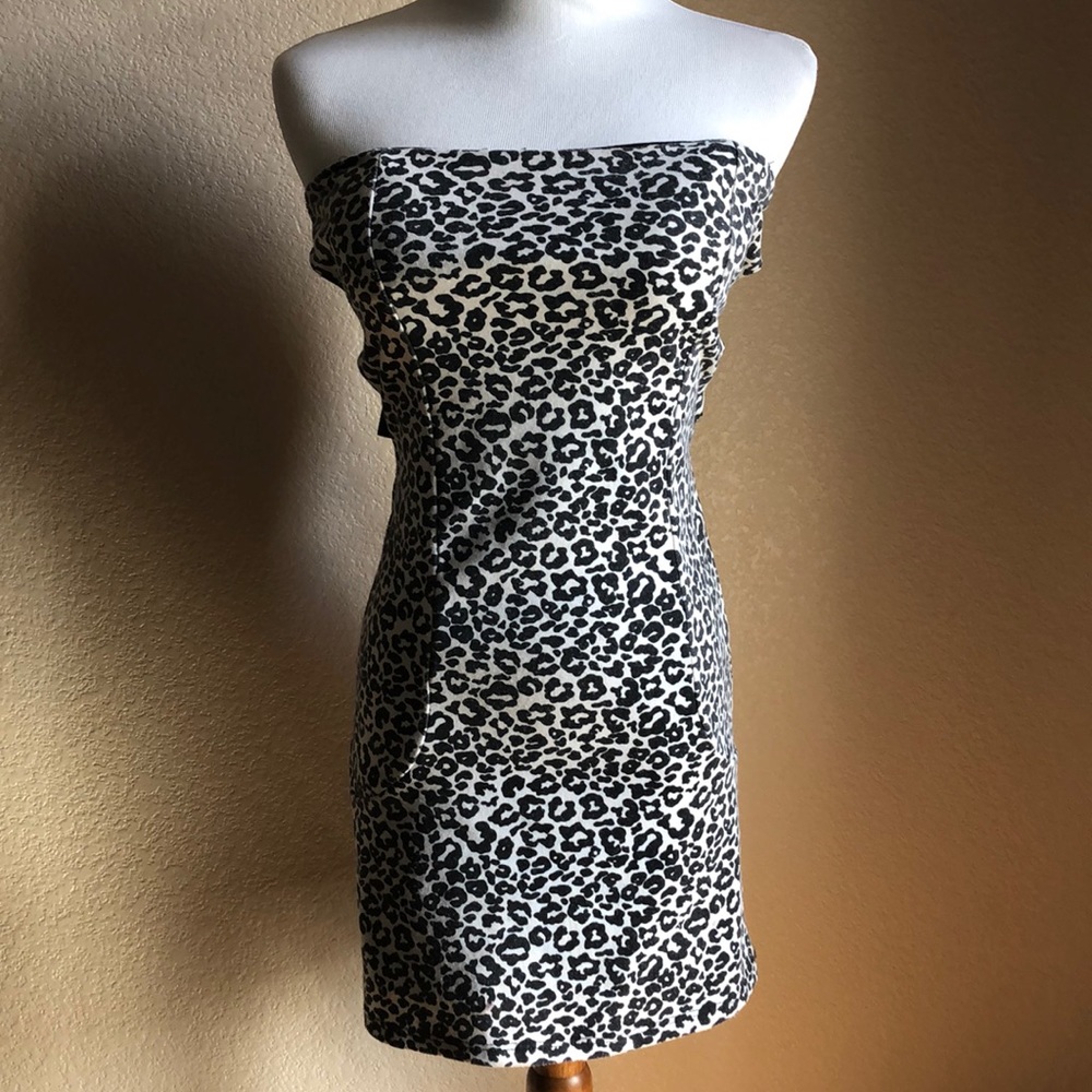 Animal print mini club dress with cutout size S